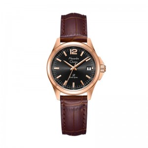 Alexandre Christie AC 1031 Rosegold Black Brown Leather Lady LDLRGBABO